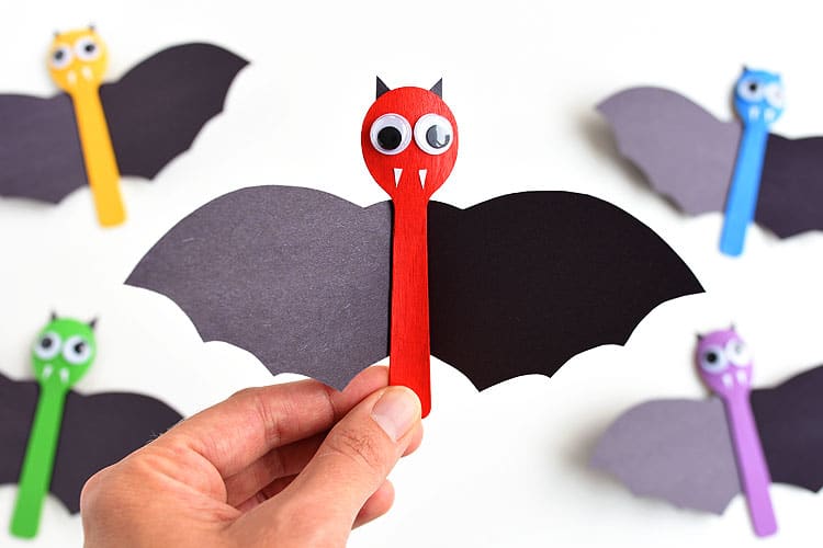 Wooden Spoon Bat Craft for Halloween One Little Project