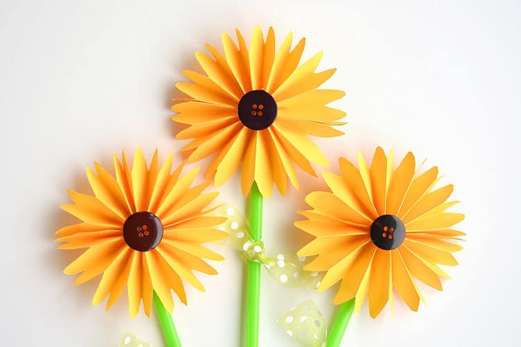 How to Make Folded Paper Sunflowers One Little Project