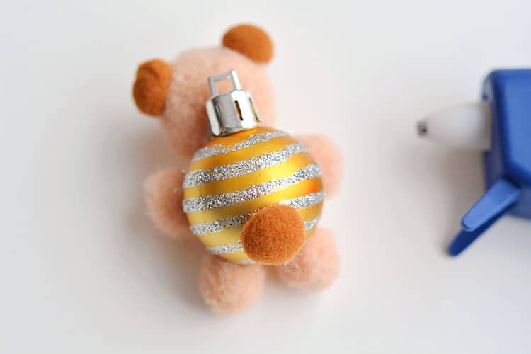 DIY Pom Pom Teddy Bear Ornaments Teddy Bear Christmas Ornaments