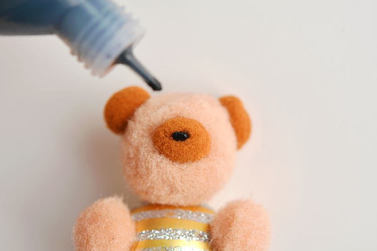 DIY Pom Pom Teddy Bear Ornaments Teddy Bear Christmas Ornaments