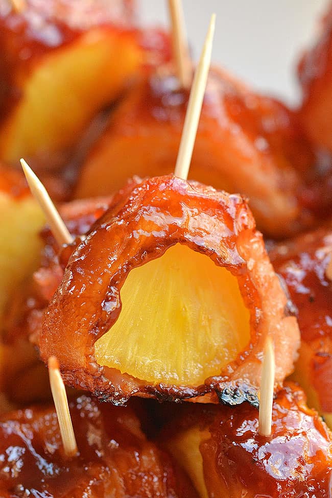 Bacon Wrapped Pineapple Bites DELICIOUS Three Ingredient Appetizer!