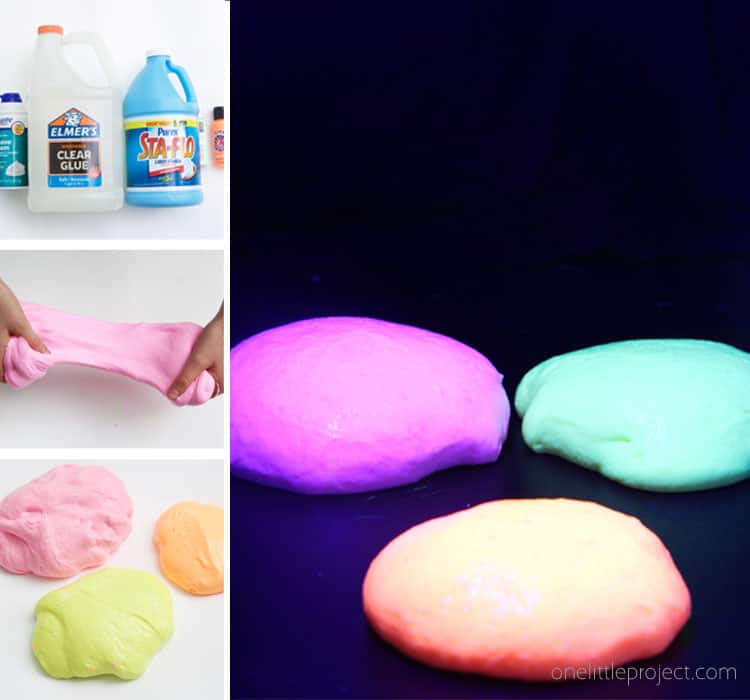 Glow in the Dark Fluffy Slime One Little Project Slime Recipes