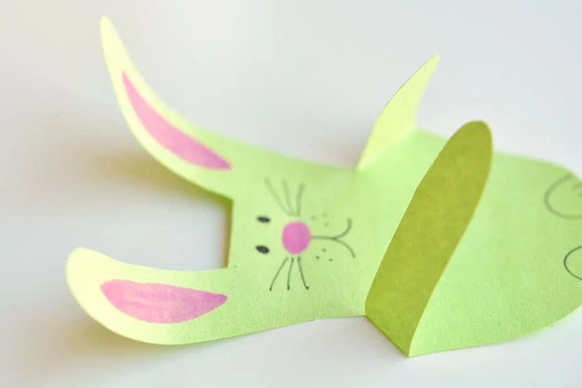 Construction Paper Bunny Face Origami