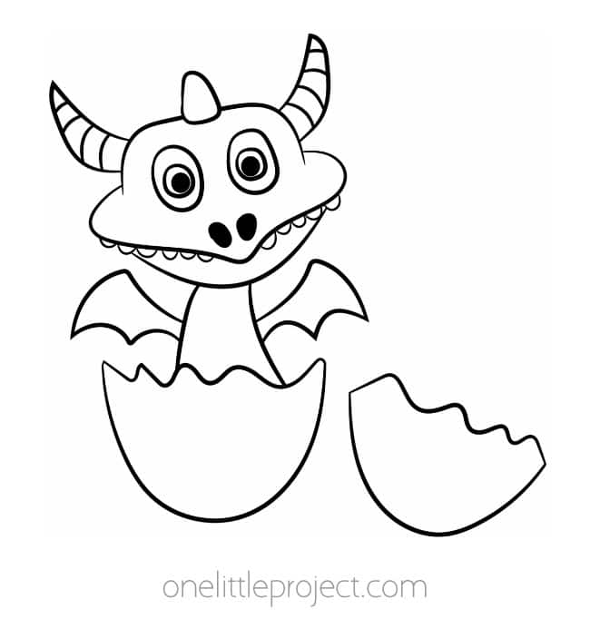 Baby Dragon Hatching Coloring Pages