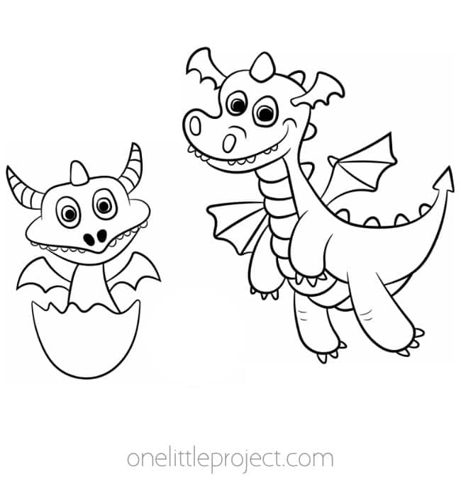 Animated Baby Dragon Coloring Pages