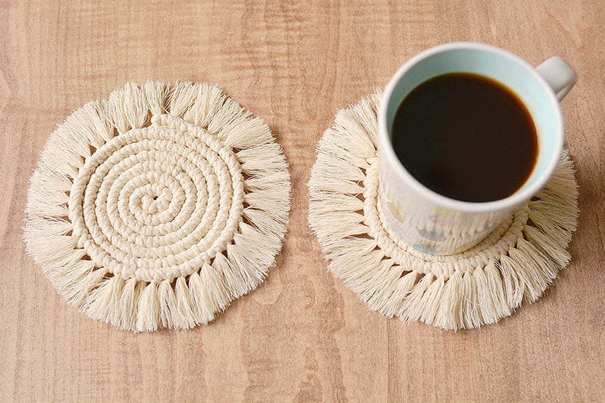DIY Macrame Coasters One Little Project
