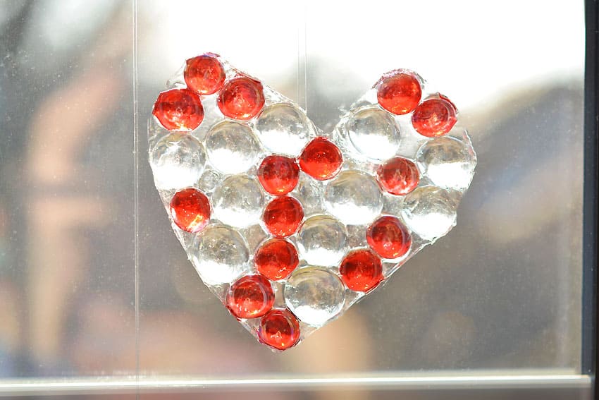Glass Bead Heart Suncatcher One Little Project