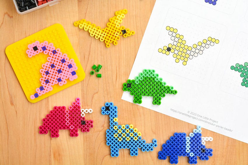 Dinosaur Perler Beads Free Perler Bead Dino Patterns