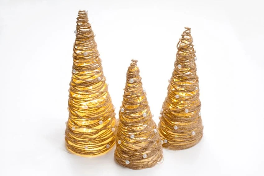 DIY String Christmas Tree Easy Twine Christmas Tree Decoration