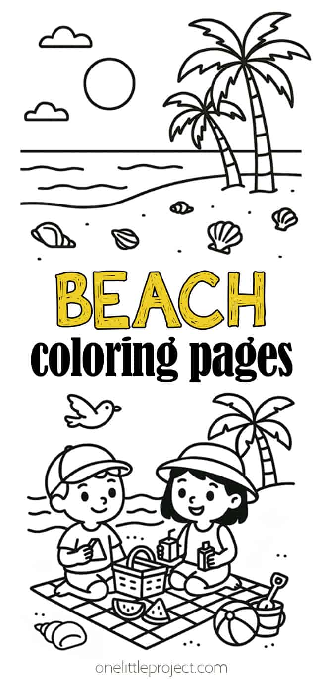 Beach Coloring Pages (Free Printables!) for Kids & Adults