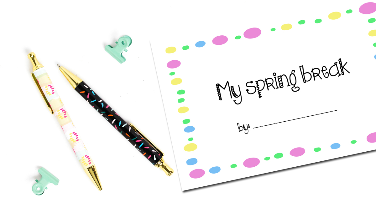 Printable Spring Break Journal for Kids Fun Family Keepsake