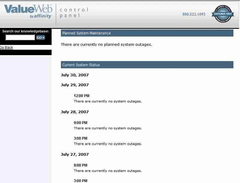 HostWay ValueWeb Worst Server Outage I've Ever Seen