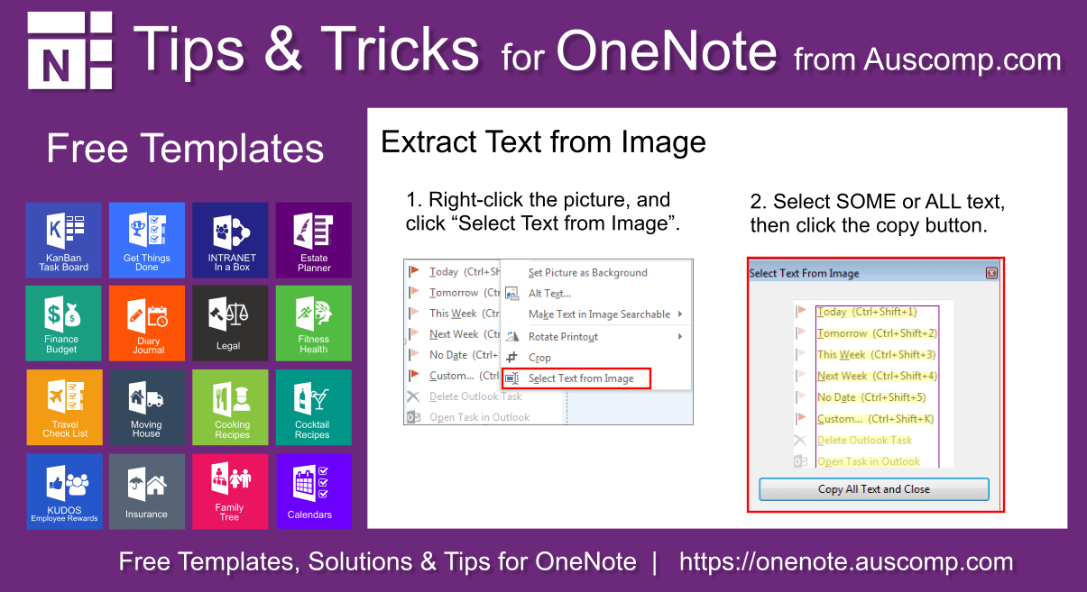 Tips and Tricks for OneNote users MS OneNote can extract most text shown in pictures