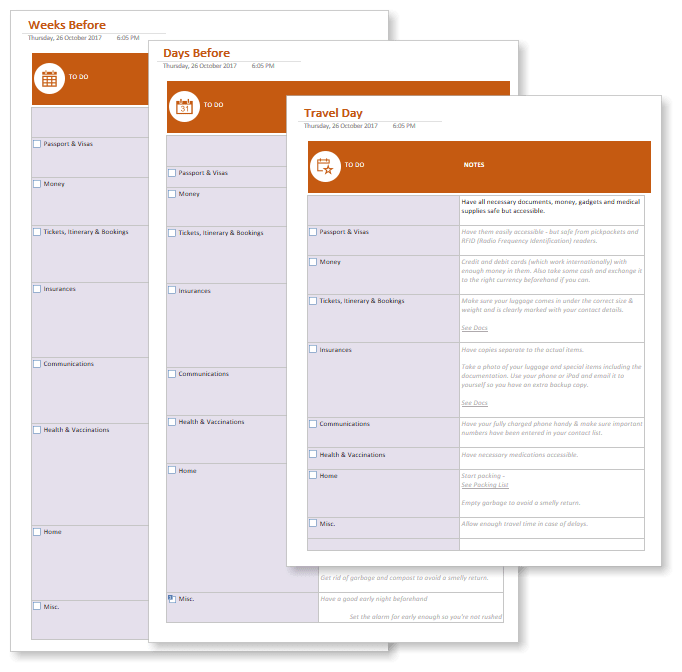 Vacation Organizer powered by OneNote