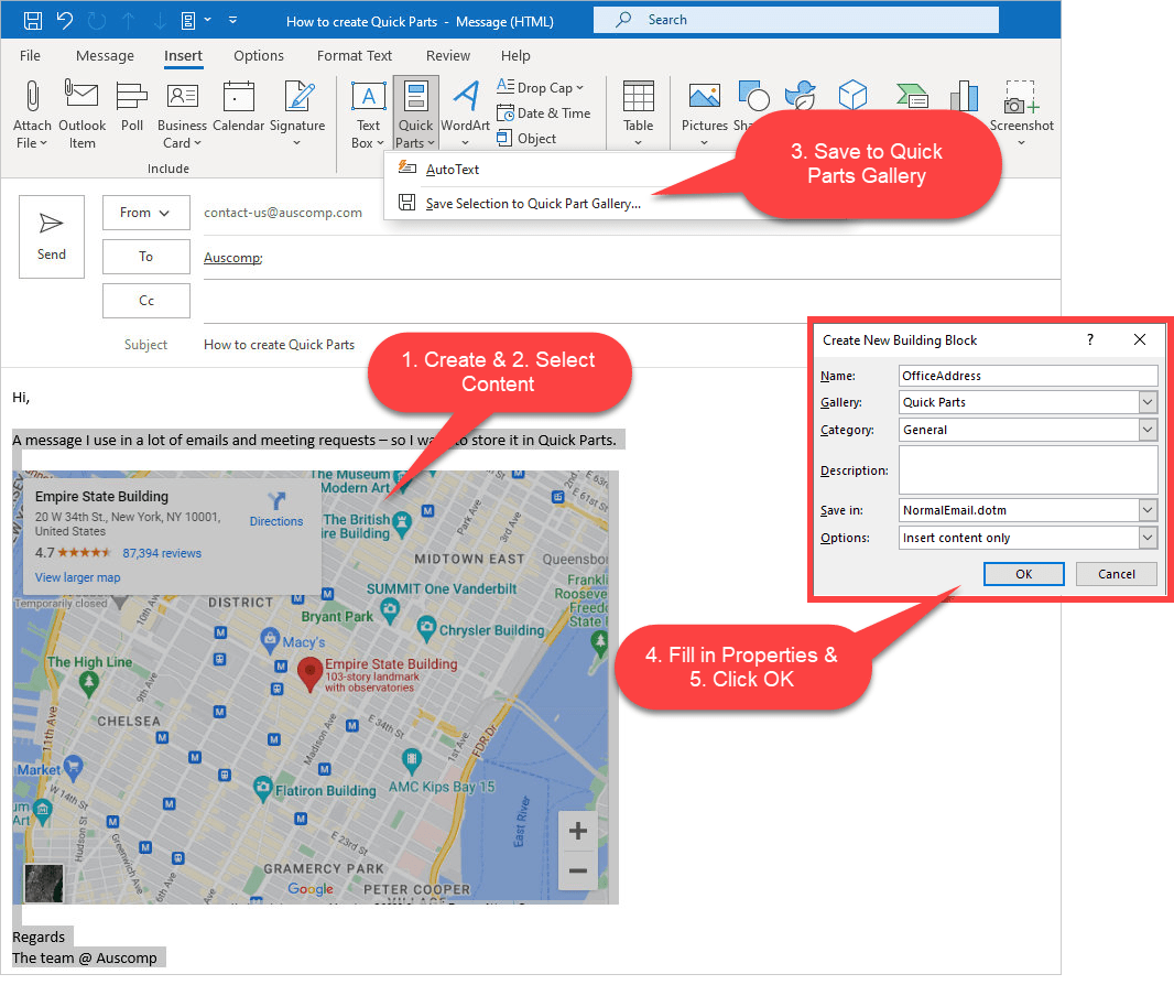 Quick Parts Outlook's & Word's Hidden Gem