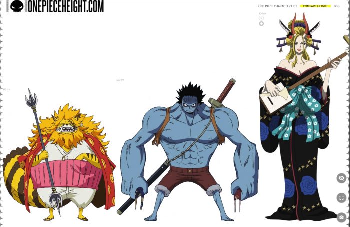 One Piece Height Compare Web - Visual Compare of Characters' Heights