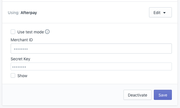 Add Payment Option Afterpay Developer Docs