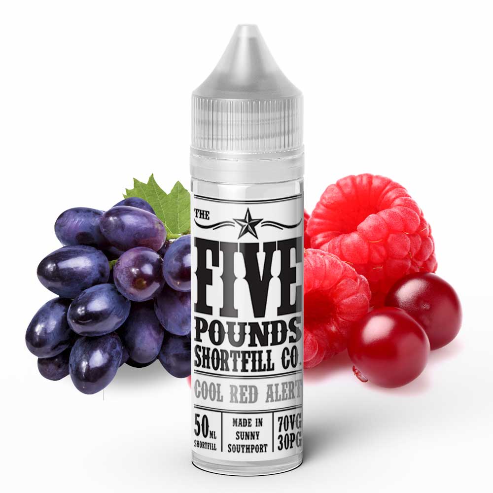 Cool Red Alert Five Pound Vaping Shortfill One Pound E Liquid and DIY