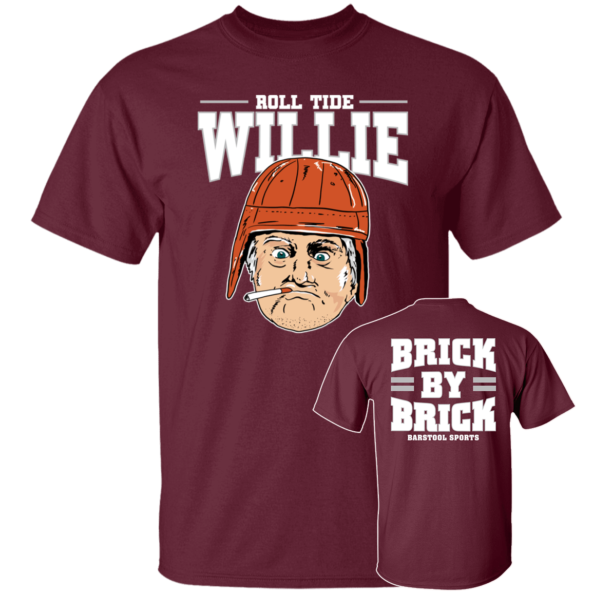 [Front+Back] Roll Tide Willie Brick By Brick Shirt
