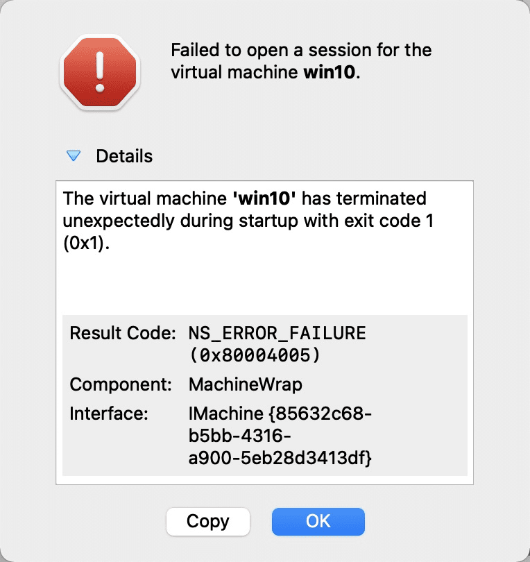 virtualbox Error