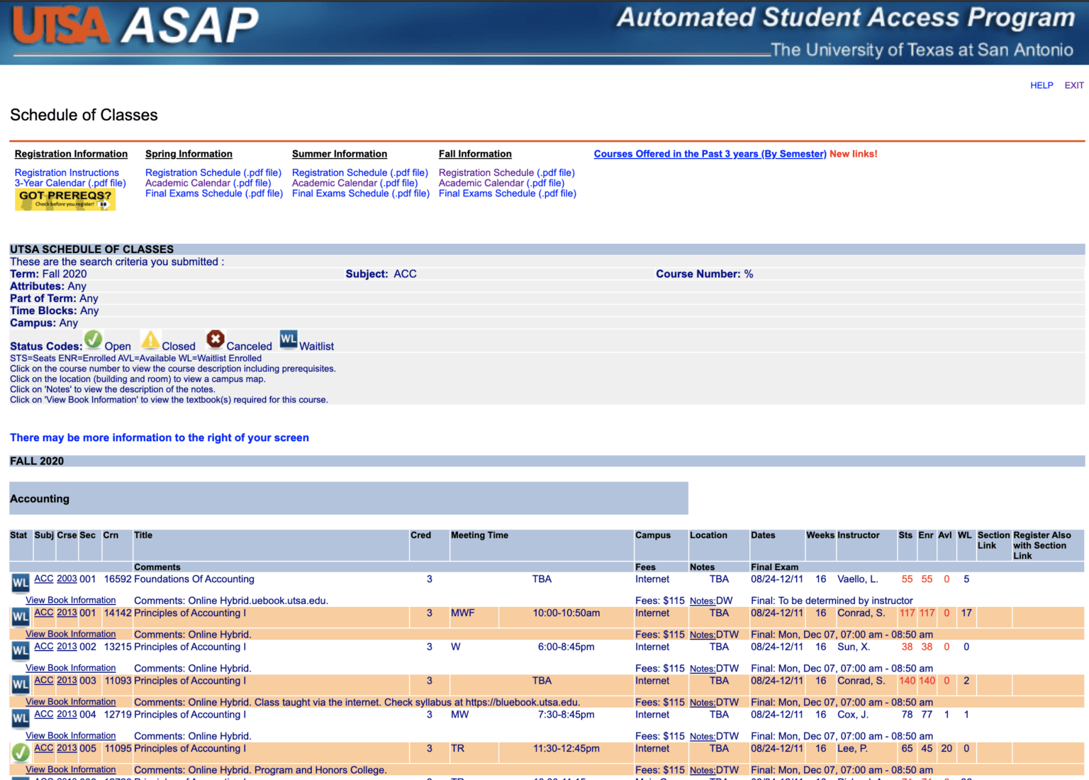 Utsa Spring 2024 Class Schedule Class Schedule UTSA One Stop