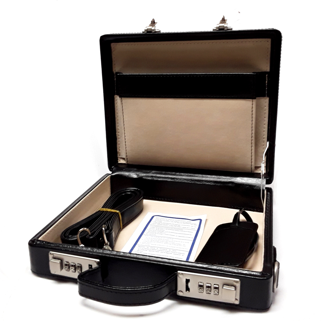 MINI BRIEFCASE, Genuine Leather Black One Stoppe Shoppe...