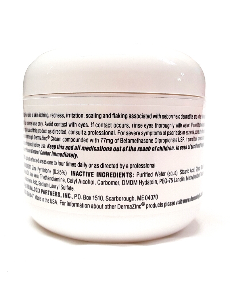 DermaZinc Cream, Zinc Pyrithione 0.25, 4 oz jar