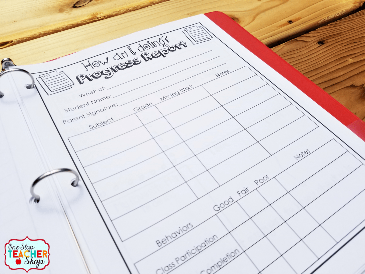 Student Binders Improve Student Organization One Stop Teacher Shop