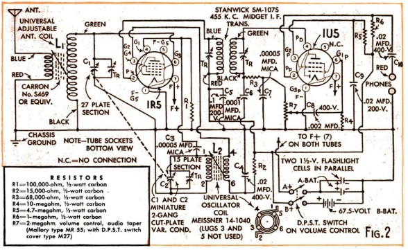 1949 Two Tube Superheterodyne Portable | OneTubeRadio.com