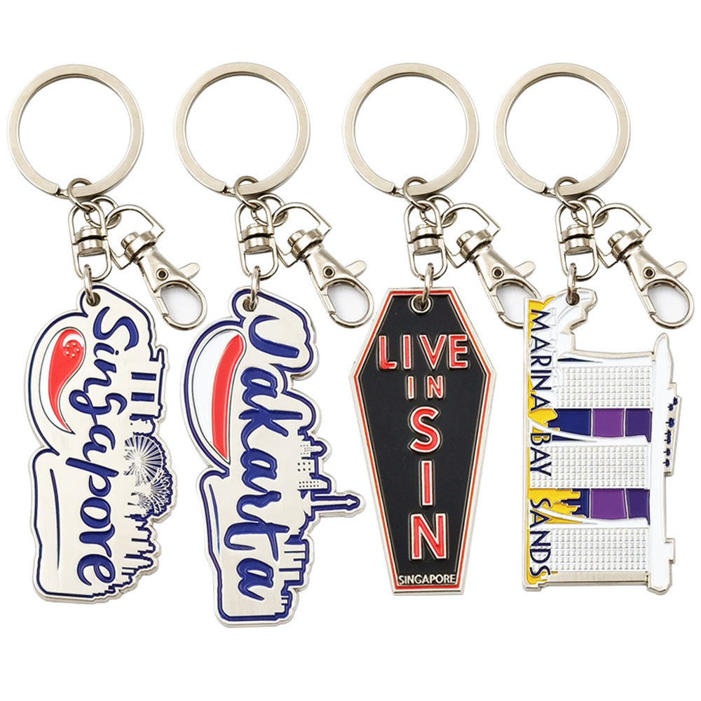 Promotional metal crafts tourist souvenir key chains custom logo enamel keychainKeychains