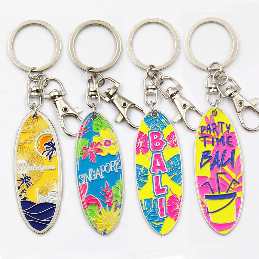 Promotional metal crafts tourist souvenir key chains custom logo enamel keychainKeychains