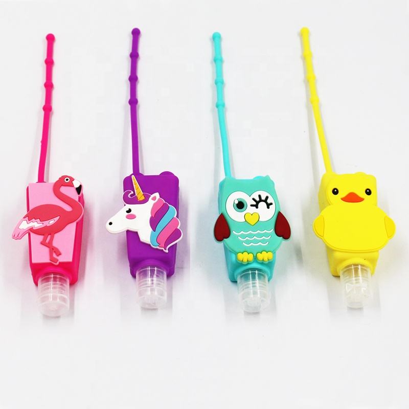 30ml hand sanitizer holder custom mini cartoon hand sanitizer keychainKeychains中山万维工艺品有限公司