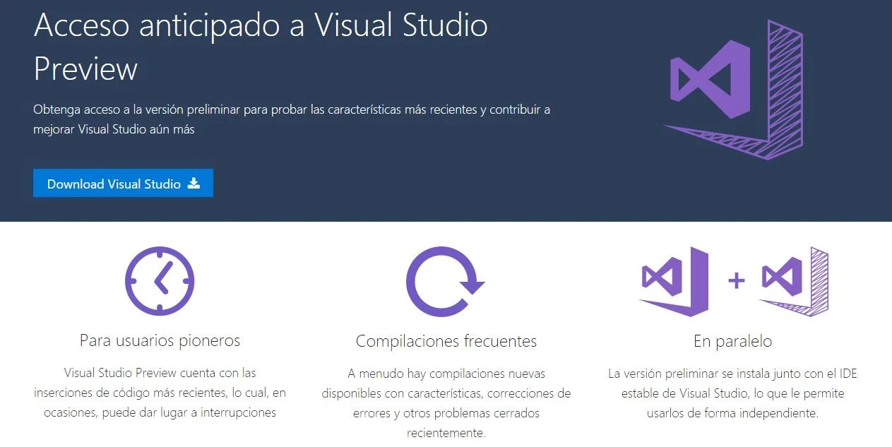 Microsoft anuncia Visual Studio Preview, otro programa más para