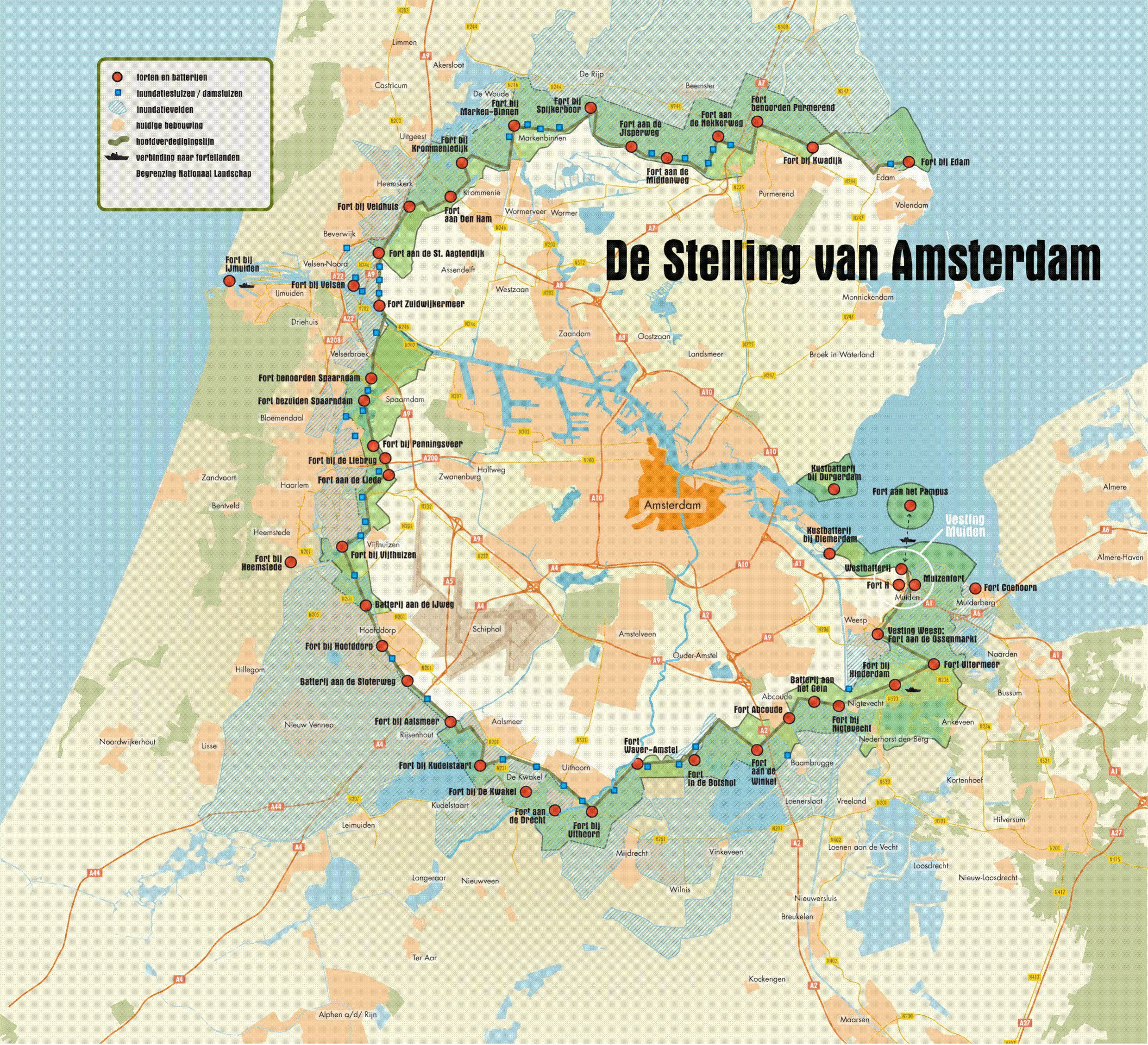 Stelling Van Amsterdam Kaart En De Stelling van Amsterdam UNESCO werelderfgoed ONH