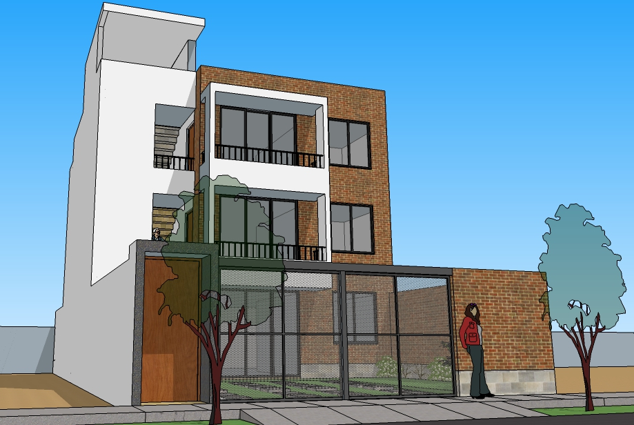 Multifamiliar en terreno de 9 x 20 Oniria Arquitectura