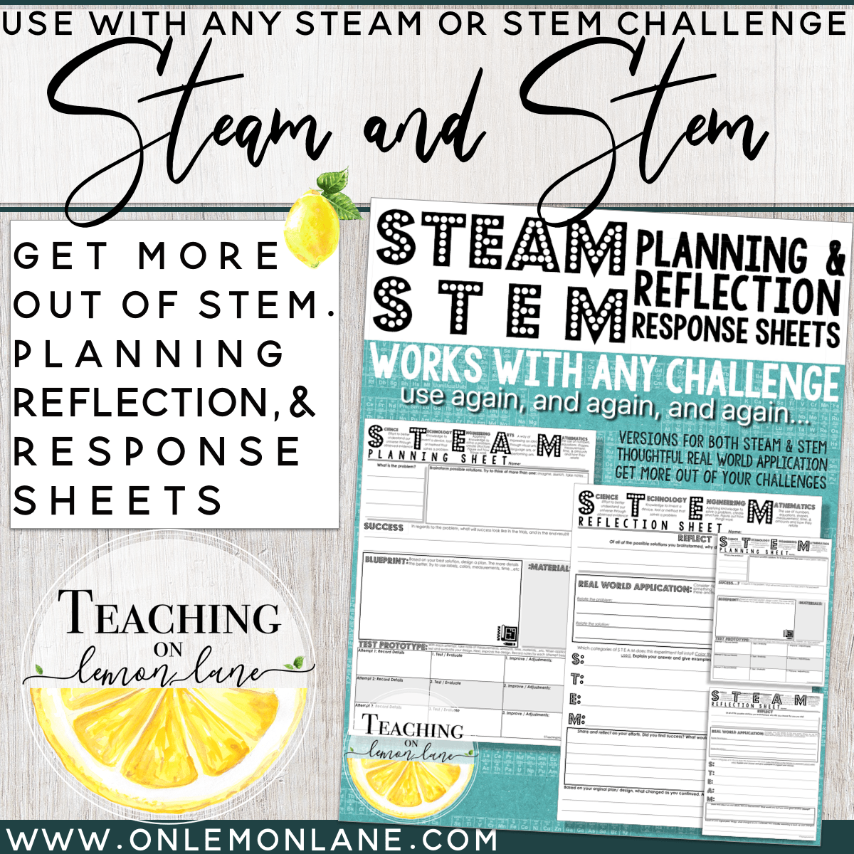 Stem Steam Challenge Planning / Reflection / Response Sheets w/ Any Challenge