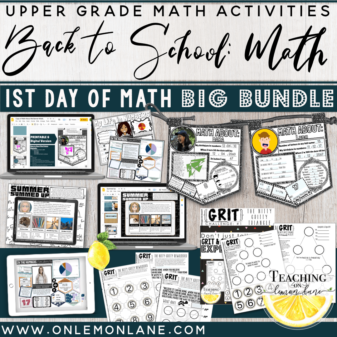 My Favorite Activities for the First Week of Math Class + FREEBIES On