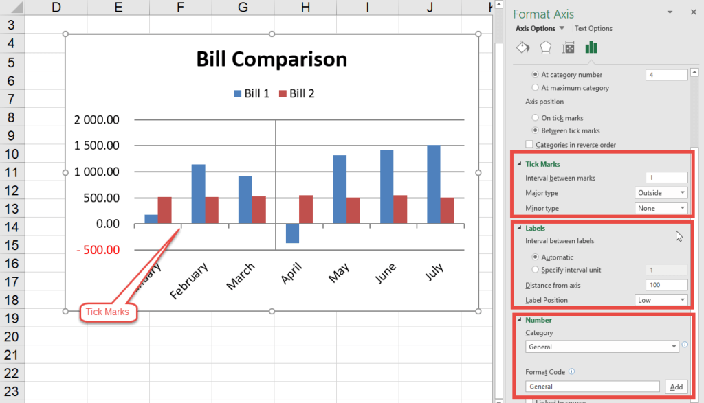 Horizontal Axis dates vs text, reverse order, show all labels • Online