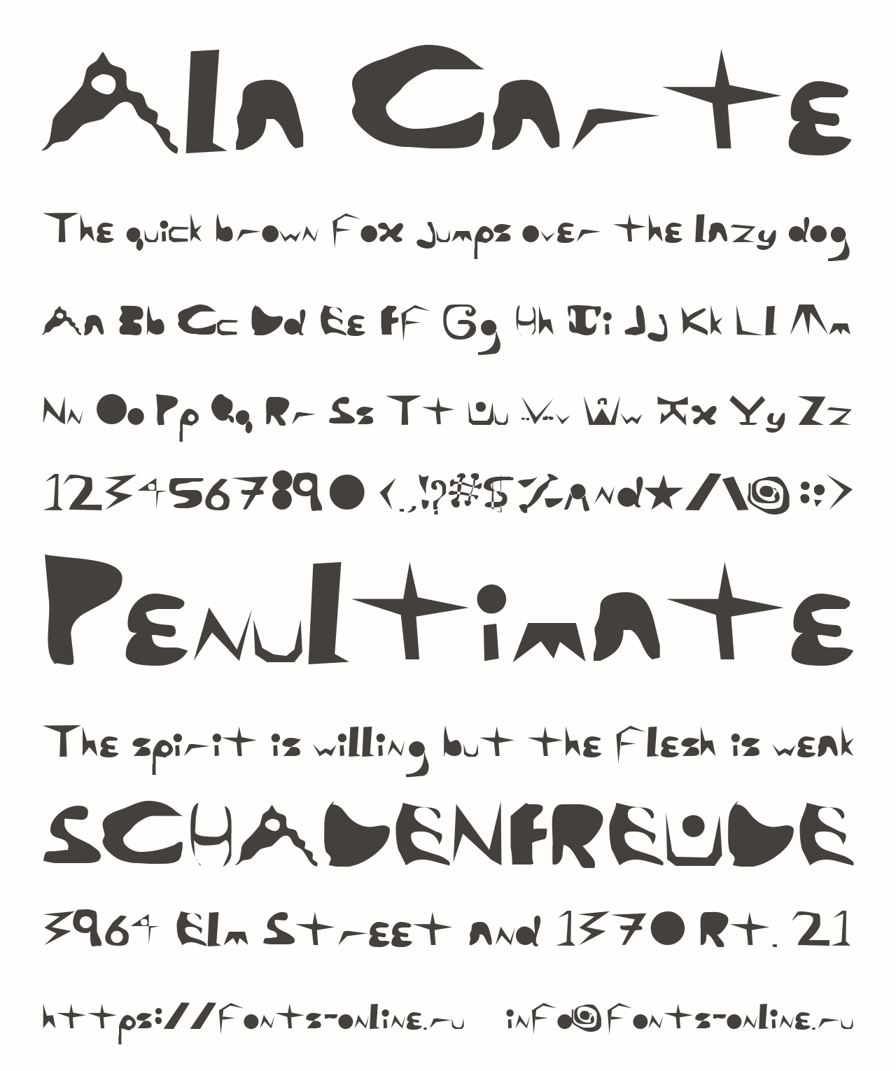Ala Carte font