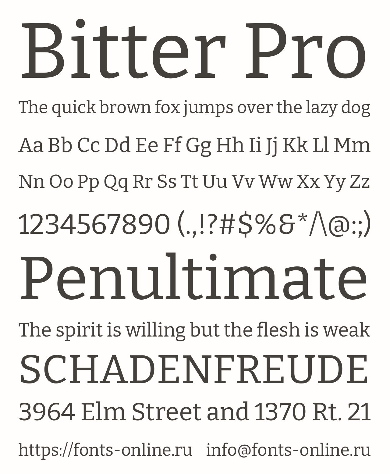 Bitter Pro font