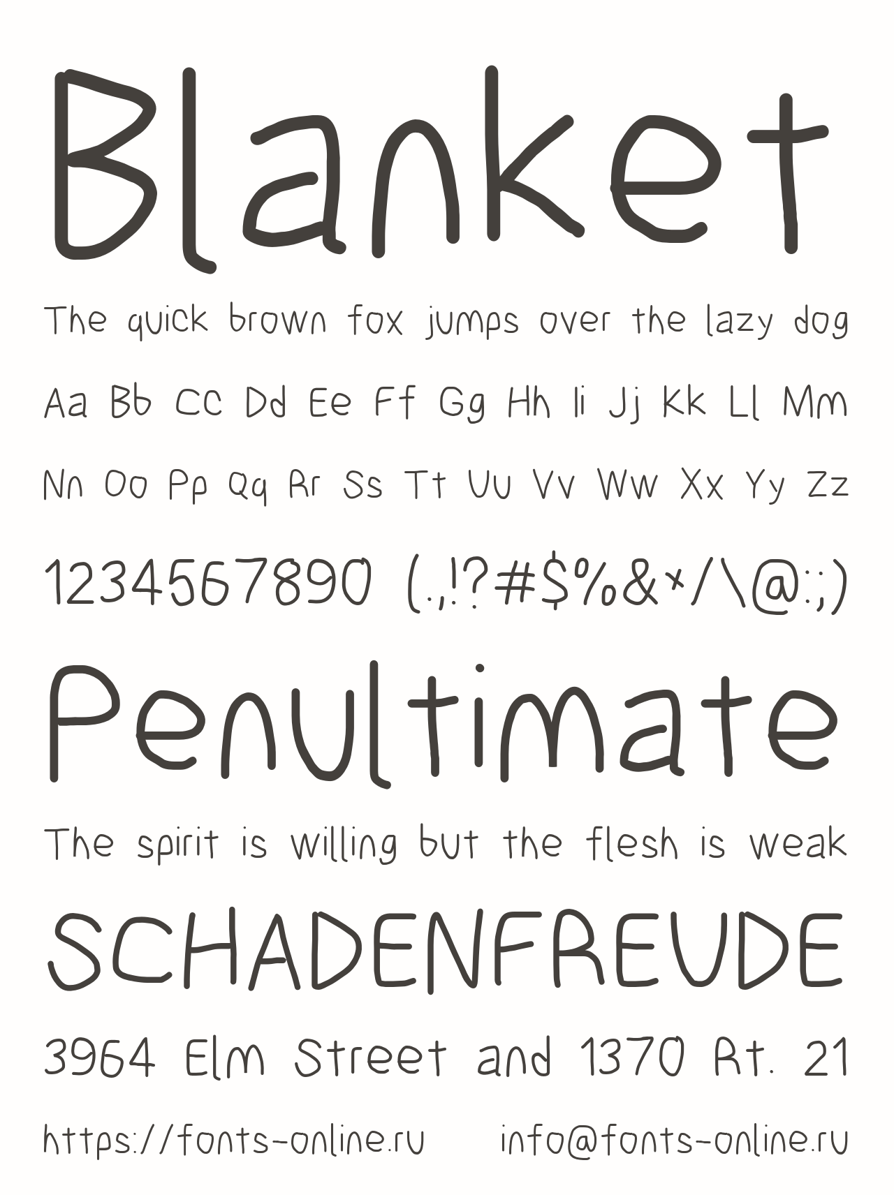 Blanket font