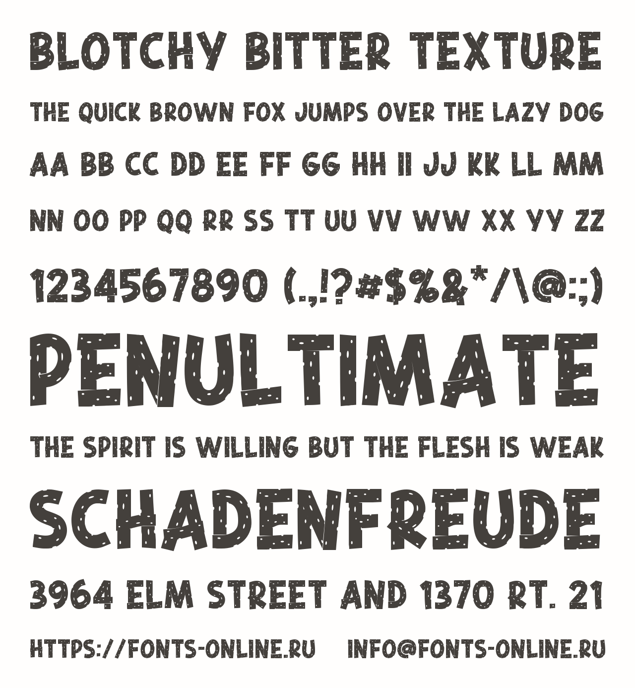 Blotchy Bitter Texture font