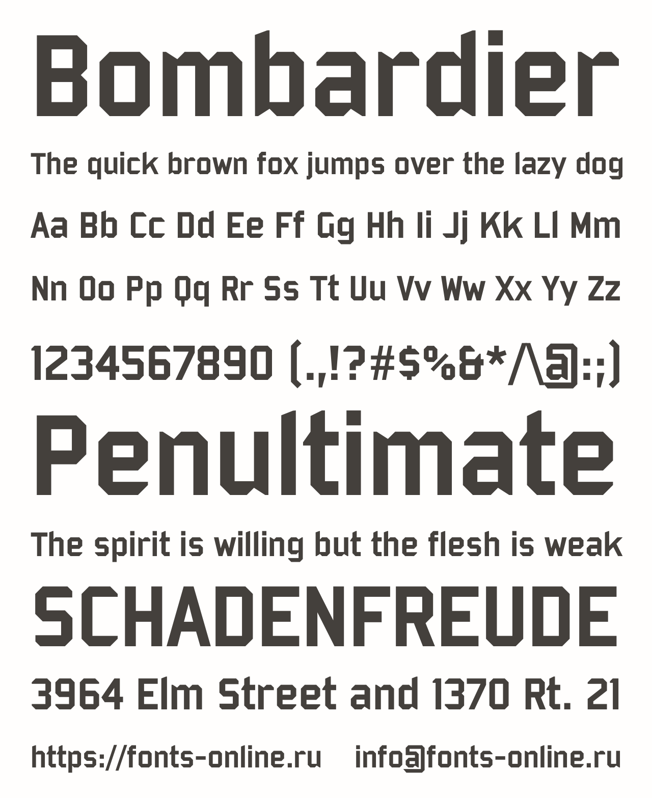 Bombardier font