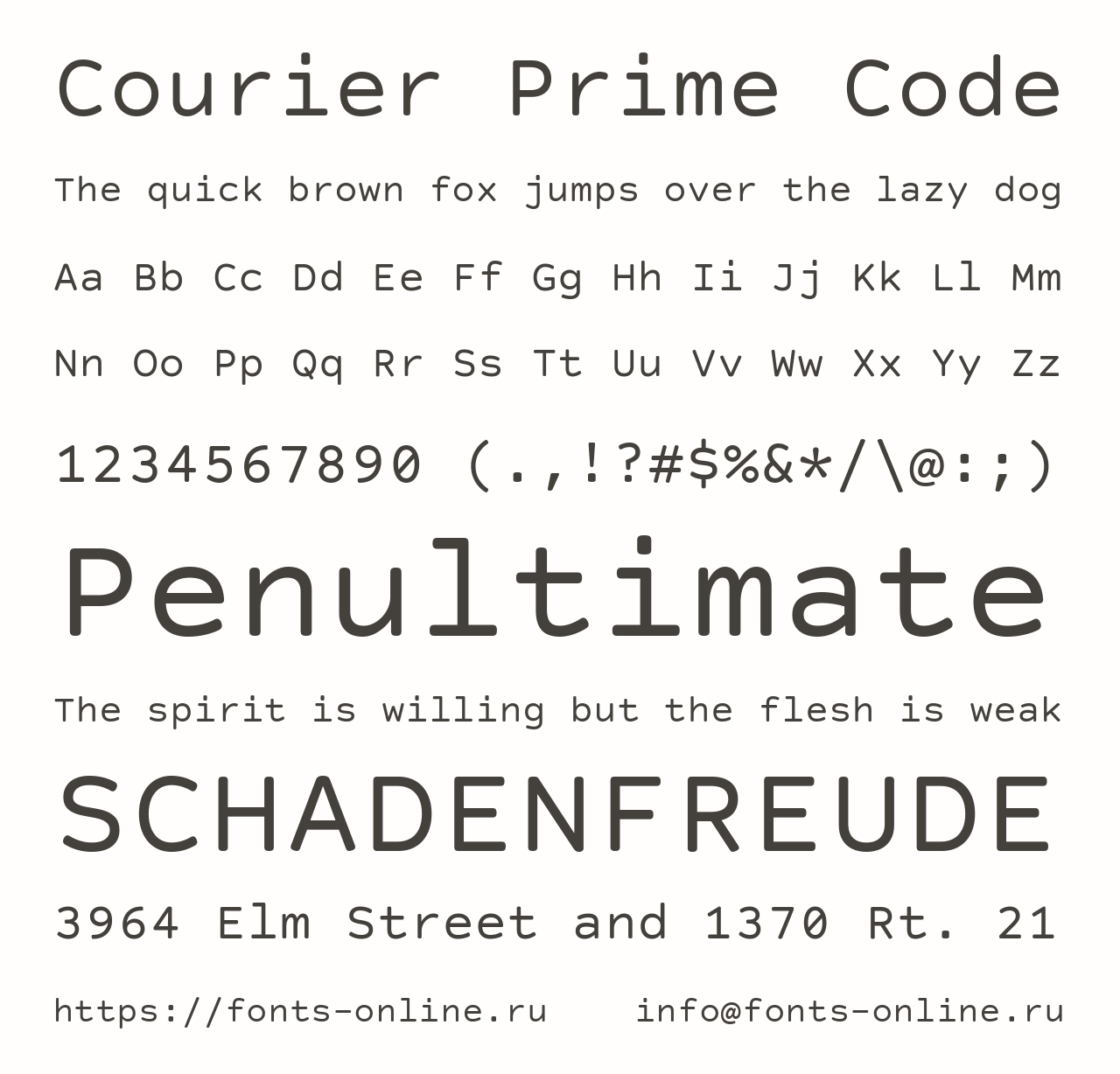 Courier Prime Code font