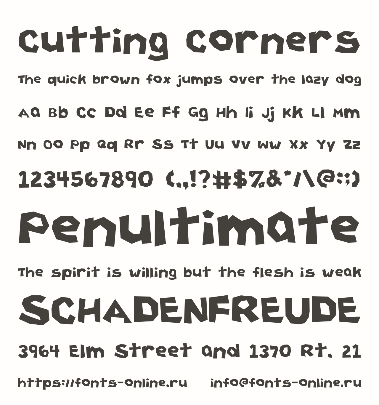 Cutting Corners font
