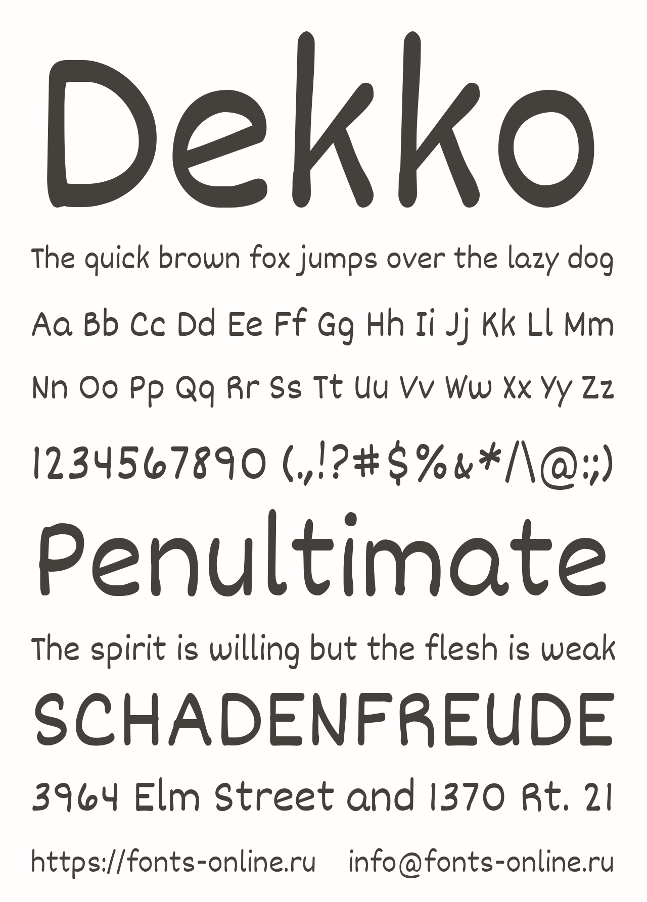 Dekko font