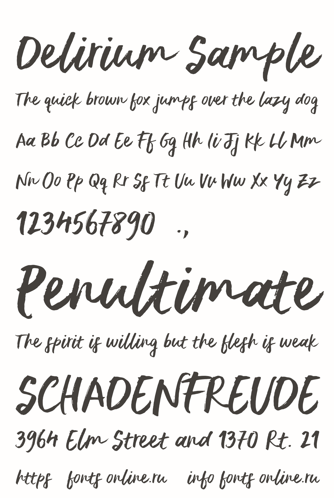 Delirium Sample font