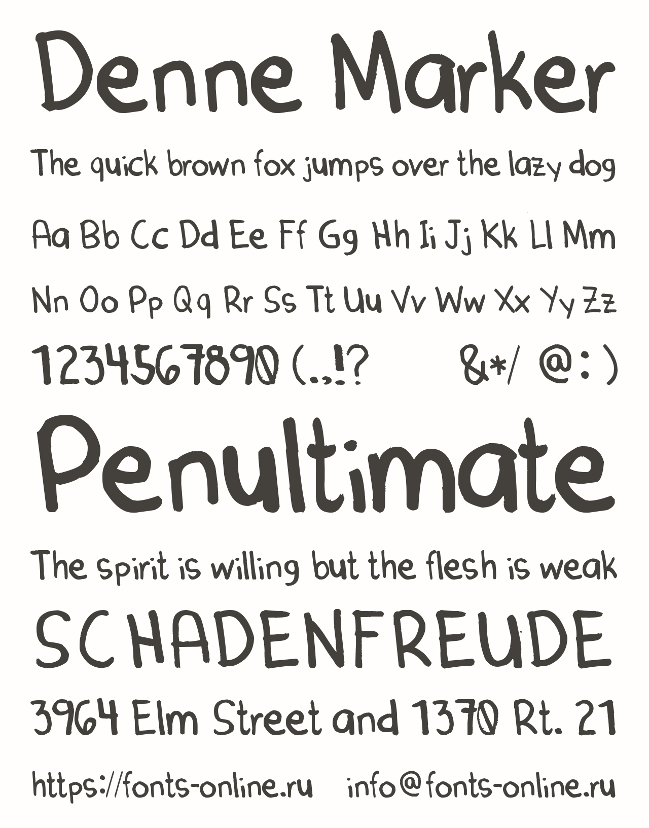 Denne Marker font