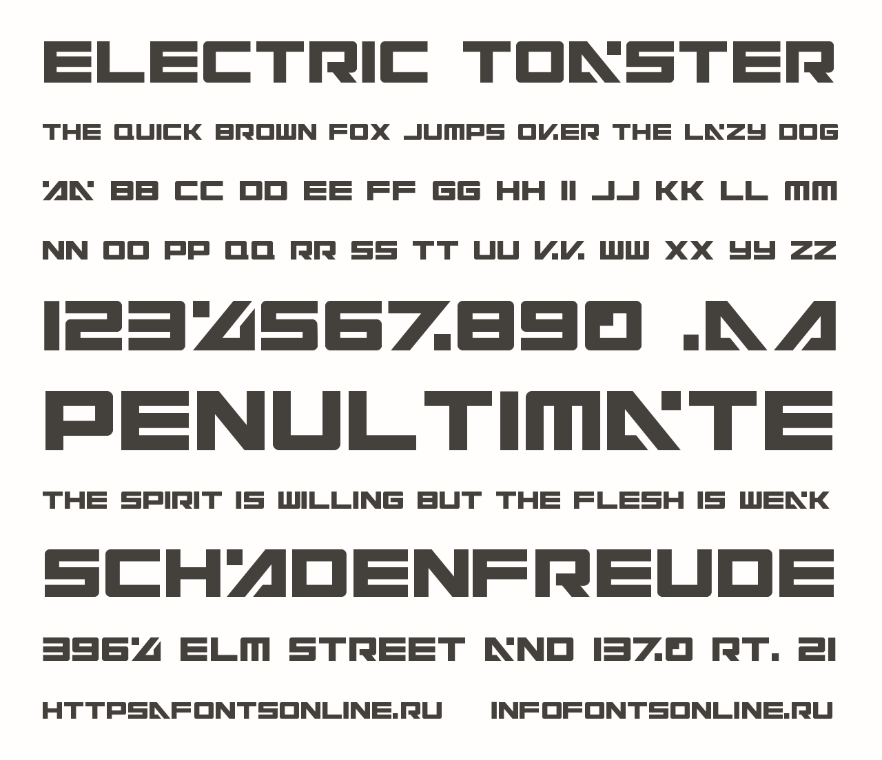 Electric Toaster font