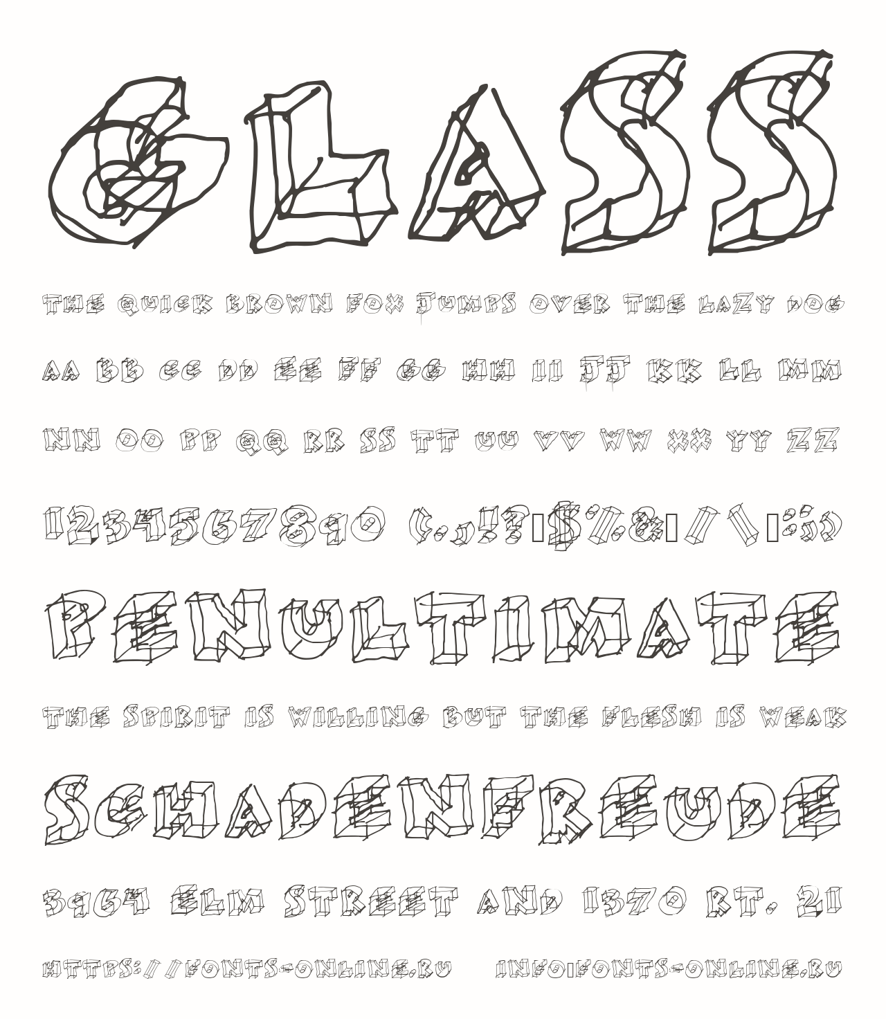 Glass font